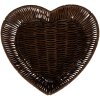 Clayre & Eef 65716 Set di cestini 3 pezzi a forma di cuore in plastica marrone 28/25/22 cm