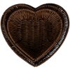 Clayre & Eef 65716 Set di cestini 3 pezzi a forma di cuore in plastica marrone 28/25/22 cm