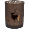 Clayre & Eef 6GL4662 Portacandele Marrone Motivo Cervo Ø 10x12 cm Stile Country