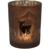 Clayre & Eef 6GL4662 Portacandele Marrone Motivo Cervo Ø 10x12 cm Stile Country