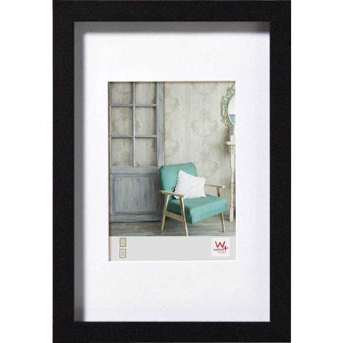 Walther Stockholm Cornice in legno 18x24 nero con Passepartout EA824B