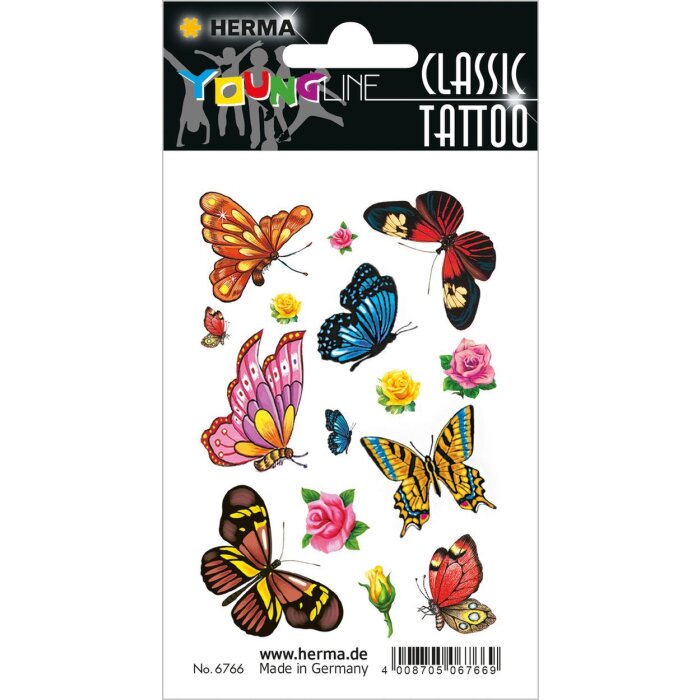 herma Tattoos Colour Art Butterflies 1 foglio.