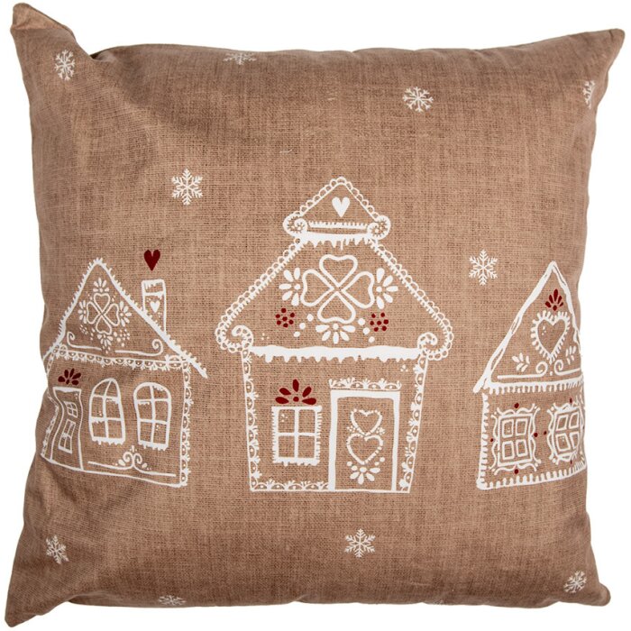 Clayre & Eef GBB22 Copricuscino Marrone Bianco 45x45 cm Stile Country