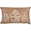 Clayre & Eef GBB36 Copricuscino marrone bianco 30x50 cm in stile country in poliestere