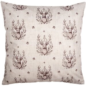 Clayre & Eef GTW21 Copricuscino Beige Marrone Motivo Cervo 45x45 cm Stile Country
