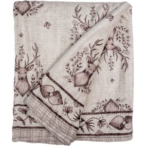 Clayre & Eef GTW60-1 Plaid Beige Brown 130x180 cm Stile country