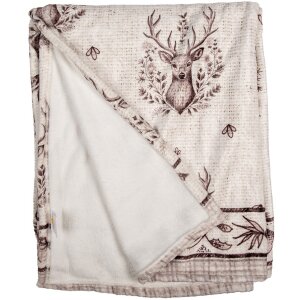 Clayre & Eef GTW60-1 Plaid Beige Brown 130x180 cm Stile country