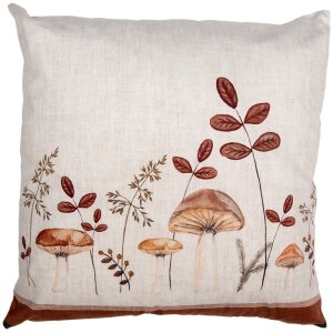 Clayre & Eef LFJ21 Copricuscino Motivo Fungo Beige Marrone 45x45 cm Stile Country