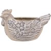 Clayre & Eef 6TE0542L Vaso per fiori Pollo Beige Marrone 26x16x15 cm