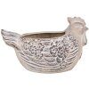 Clayre & Eef 6TE0542L Vaso per fiori Pollo Beige Marrone 26x16x15 cm