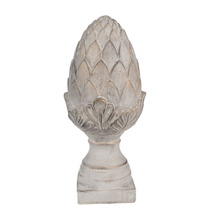 Clayre & Eef 6TE0545L Decorazione Pigna Grigio Pietra Ø 17x39 cm