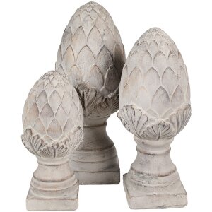 Clayre & Eef 6TE0545M Pigna decorativa in pietra grigia Ø 14x33 cm
