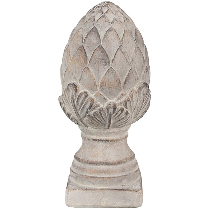 Clayre & Eef 6TE0545S Pigna decorativa in pietra grigia Ø 12x26 cm
