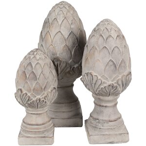 Clayre & Eef 6TE0545S Pigna decorativa in pietra grigia Ø 12x26 cm