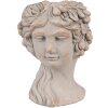 Clayre & Eef 6TE0546L Vaso da fiori Testa di Pietra Grigio 22x20x30 cm