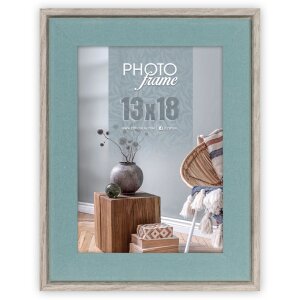 Portafoto in legno ZEP Bochum natura in 10x15 13x18 15x20 cm copertura in vetro trasparente