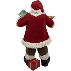 Clayre & Eef 5PR0140 Figura decorativa di Babbo Natale Rosso Bianco 56x50x91 cm Poliresina