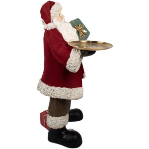 Clayre & Eef 5PR0140 Figura decorativa di Babbo Natale Rosso Bianco 56x50x91 cm Poliresina