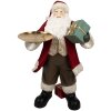 Clayre & Eef 5PR0140 Figura decorativa di Babbo Natale Rosso Bianco 56x50x91 cm Poliresina