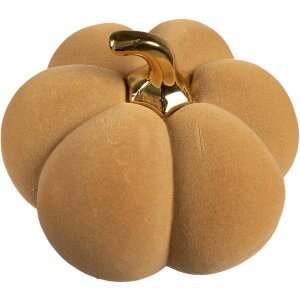Clayre & Eef Decorazione Zucca in ceramica color oro giallo Ø 18x14 cm