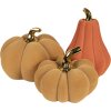Clayre & Eef Decorazione Zucca in ceramica color oro giallo Ø 18x14 cm