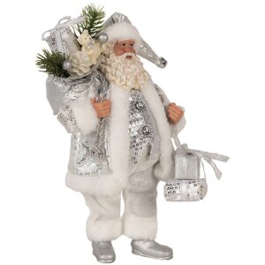 Clayre & Eef 65587 Babbo Natale 18x11x28 cm Argento...