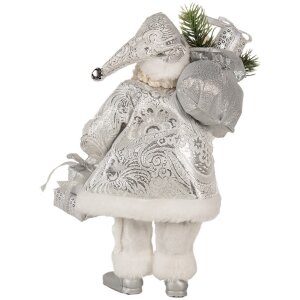 Clayre & Eef 65587 Babbo Natale 18x11x28 cm Argento Bianco