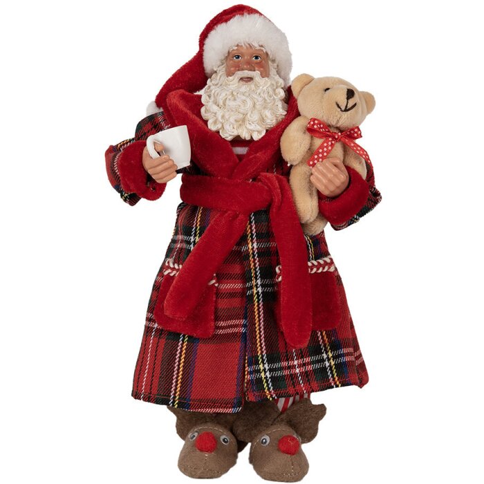 Clayre & Eef 65589 Decorazione Babbo Natale Rosso Bianco 16x10x27 cm
