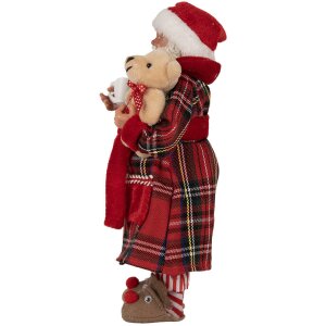 Clayre & Eef 65589 Decorazione Babbo Natale Rosso Bianco 16x10x27 cm