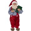 Clayre & Eef 65590 Babbo Natale 13x10x27 cm Rosso Bianco Stile Country Figurina decorativa
