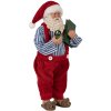 Clayre & Eef 65590 Babbo Natale 13x10x27 cm Rosso Bianco Stile Country Figurina decorativa