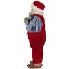 Clayre & Eef 65590 Babbo Natale 13x10x27 cm Rosso Bianco Stile Country Figurina decorativa