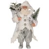 Clayre & Eef 65591 Figura decorativa di Babbo Natale Bianco Argento 16x10x27 cm