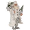 Clayre & Eef 65591 Figura decorativa di Babbo Natale Bianco Argento 16x10x27 cm