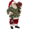 Clayre & Eef 65592 Figura decorativa di Babbo Natale 17x11x27 cm Tessuto verde rosso