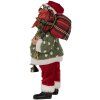 Clayre & Eef 65592 Figura decorativa di Babbo Natale 17x11x27 cm Tessuto verde rosso