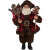 Clayre & Eef 65595 figura decorativa di Babbo Natale 18x10x27 cm rosso marrone stile country