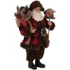 Clayre & Eef 65595 figura decorativa di Babbo Natale 18x10x27 cm rosso marrone stile country