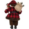 Clayre & Eef 65595 figura decorativa di Babbo Natale 18x10x27 cm rosso marrone stile country