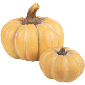 Clayre & Eef 6CE1759 Decorazione Zucca in ceramica giallo marrone Ø 15x10 cm