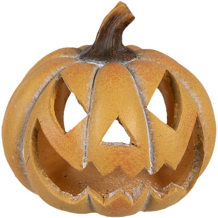 Clayre & Eef 6CE1760 Zucca decorativa in ceramica arancione 15x14x13 cm Stile Country
