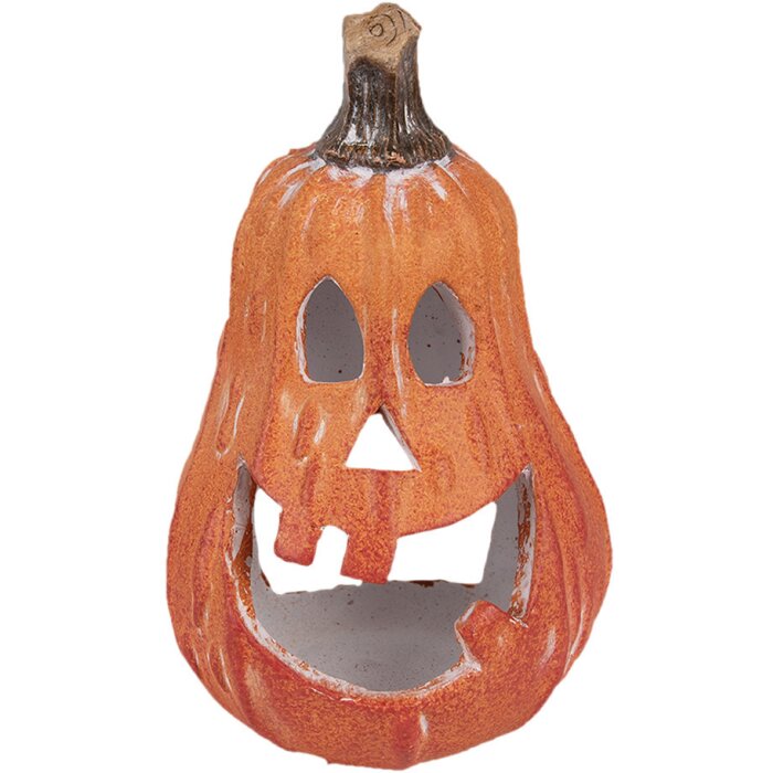 Clayre & Eef 6CE1762 Zucca decorativa in ceramica arancione 11x10x18 cm Stile Country