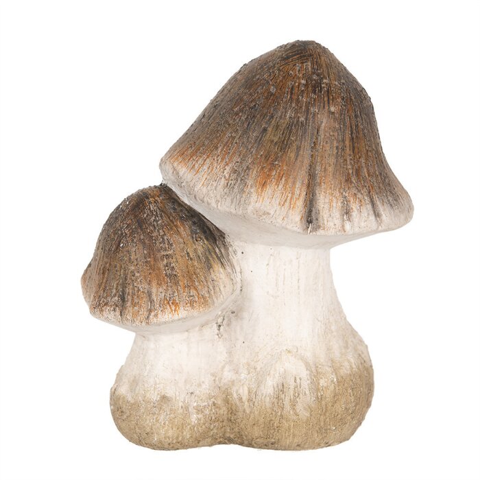 Clayre & Eef 6CE1768 Decorazione Funghi in ceramica marrone bianco 10x7x12 cm