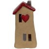 Clayre & Eef 6CE1775 Casa decorativa in ceramica marrone rossa 10x7x19 cm stile country