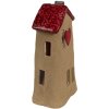 Clayre & Eef 6CE1775 Casa decorativa in ceramica marrone rossa 10x7x19 cm stile country