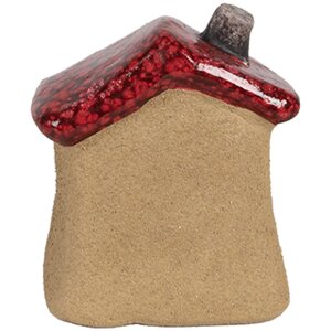 Clayre & Eef 6CE1778 Casa decorativa in ceramica marrone rossa 7x6x8 cm