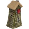 Clayre & Eef 6CE1779 Casa decorativa in stile country in ceramica verde marrone Cuore 5x5x10 cm
