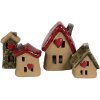 Clayre & Eef 6CE1779 Casa decorativa in stile country in ceramica verde marrone Cuore 5x5x10 cm