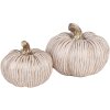 Clayre & Eef 6CE1801 Zucca decorativa color oro bianco Ø 16x13 cm Ceramica