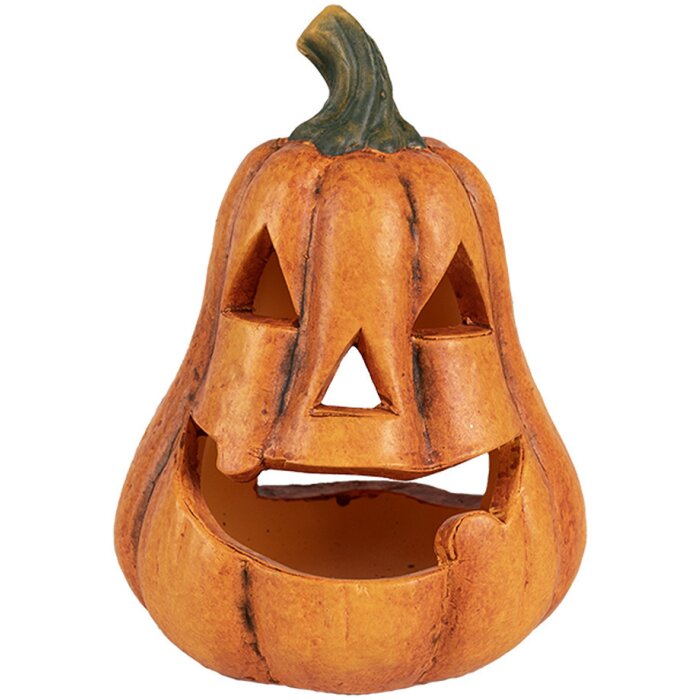 Clayre & Eef 6CE1803 Zucca decorativa in ceramica arancione verde Ø 12x17 cm